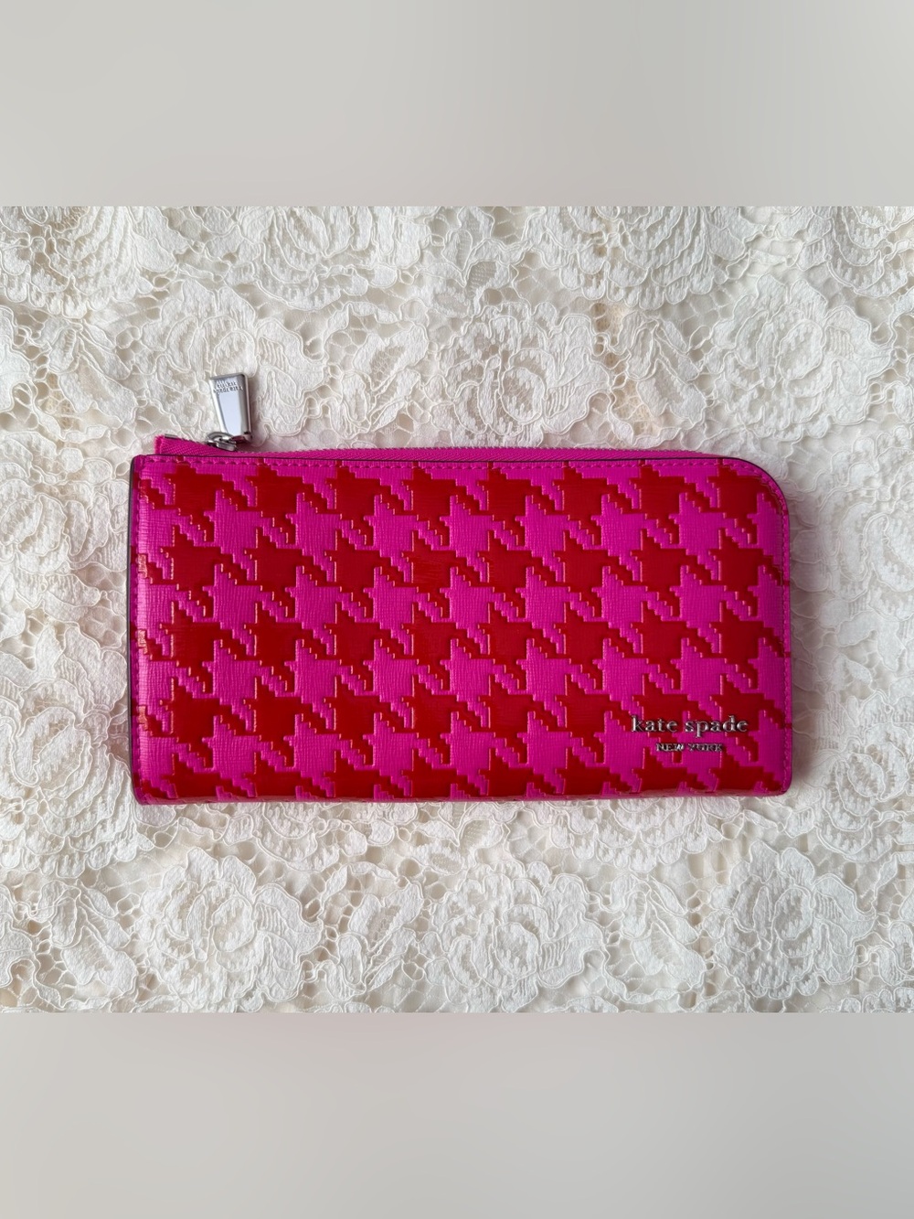 Kate Spade Devin Houndstooth Zip Around Continental Wallet